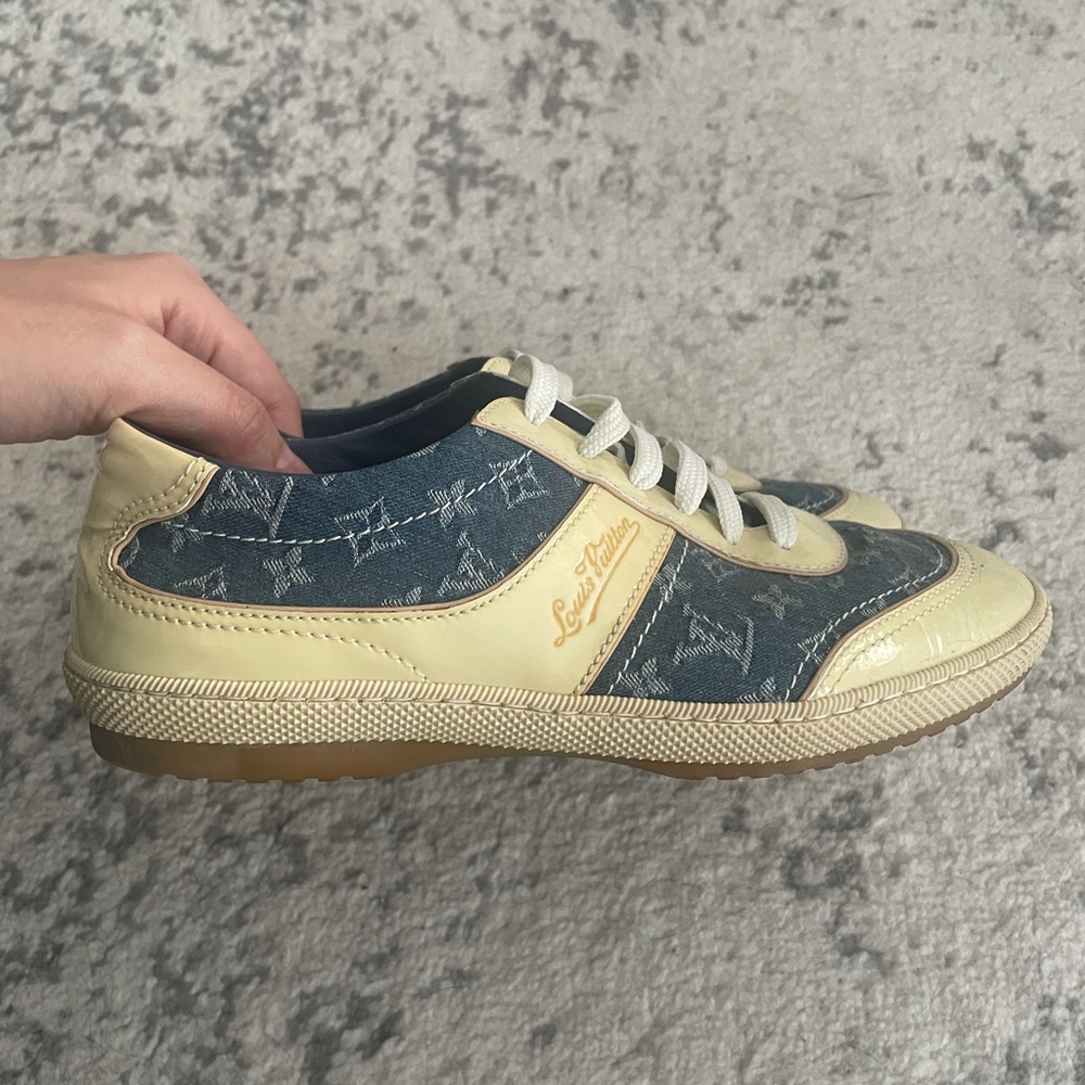 Vintage Louis Vuitton Monogram denim sneakers women’s unisex 6.5